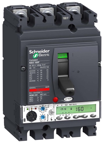 Автоматический выключатель 3П3Т MICR. 5.2A 100A NSX160B | код. LV430871 | Schneider Electric 